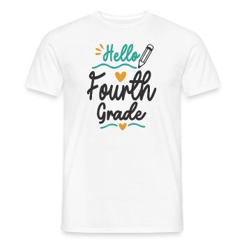 Hello Fourth Grade Back To School Teacher Student - Men's T-Shirt - white - Front - AI Model Male 178 dark (178cm)