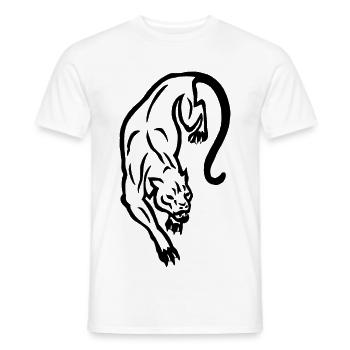 Black panther silhouette - Men's T-Shirt - white - Front - AI Model Male 178 dark (178cm)