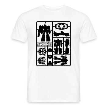 Transformers G1 Spielzeugset Design Schwarz - Männer T-Shirt - Weiß - Vorne - AI Model Male 178 dark (178cm)