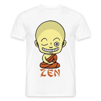 Yoga manga - T-shirt homme - blanc - Devant - AI Model Male 178 dark (178cm)