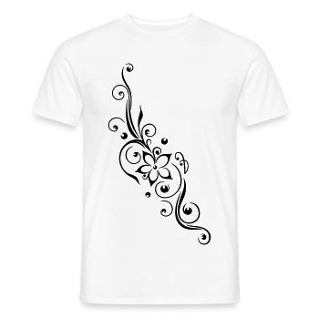 Florales Ornament Blume Tribal Design - Männer T-Shirt - Weiß - Vorne - AI Model Male 178 dark (178cm)
