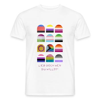 Lieb Doch Wen Du Willst Pride Muster - Männer T-Shirt - Weiß - Vorne - AI Model Male 178 dark (178cm)