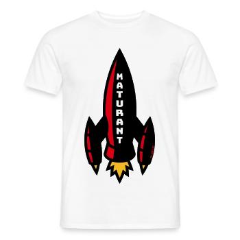 Matura Rocket (Certificat de fin d’études / Diplôme / 4C) - T-shirt homme - blanc - Devant - AI Model Male 178 dark (178cm)