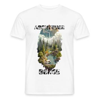 Outdoor Abenteuer – Berge, Wald & Camper - Männer T-Shirt - Weiß - Vorne - AI Model Male 178 dark (178cm)