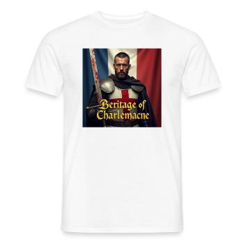 Épopée chevaleresque de Charlemagne - T-shirt homme - blanc - Devant - AI Model Male 178 dark (178cm)