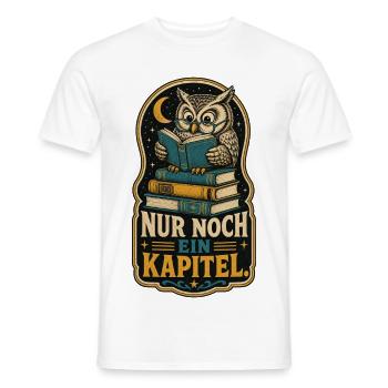 Eule Nur Noch Ein Kapitel Shirt - Männer T-Shirt - Weiß - Vorne - AI Model Male 178 dark (178cm)