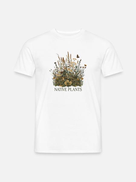 Native Plants – Wildpflanzen Motiv - Männer T-Shirt - Weiß