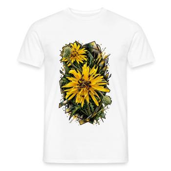 Sonnenblumen Prisma Blütenkunst - Männer T-Shirt - Weiß - Vorne - AI Model Male 178 dark (178cm)