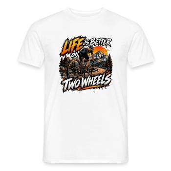 Das Leben auf zwei Rädern ist besser – Radfahren - Männer T-Shirt - Weiß - Vorne - AI Model Male 178 dark (178cm)