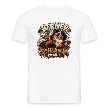 Berner Sennenhund im Schlammabenteuer - Männer T-Shirt - Weiß - Vorne - AI Model Male 178 dark (178cm)