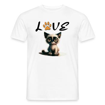 KATZE HUMOR DRÖLES GESCHENK KÄTZCHEN LIEBE KATZEN KATZE - Männer T-Shirt - Weiß - Vorne - AI Model Male 178 dark (178cm)