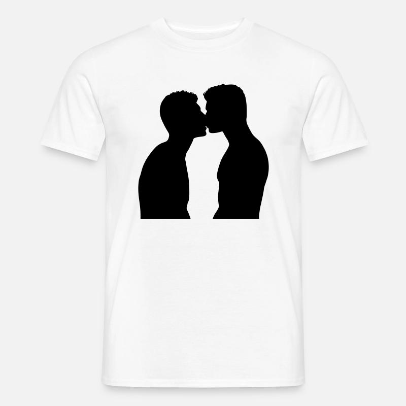 Gay Pride Kuss - Männer T-Shirt - Weiß