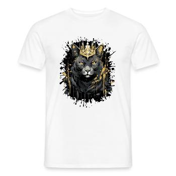 Katze Symbol Kopf Porträt Krone - Männer T-Shirt - Weiß - Vorne - AI Model Male 178 dark (178cm)
