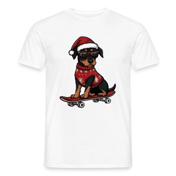 Doberman chien Noël drôle - T-shirt homme - blanc - Devant - AI Model Male 178 dark (178cm)