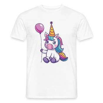 Unicorn Birthday Cute - Men's T-Shirt - white - Front - AI Model Male 178 dark (178cm)
