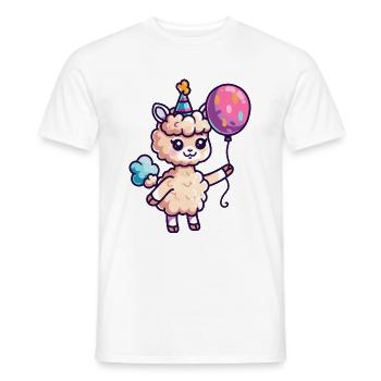 Alpaka Llama Geburtstag Baby - Männer T-Shirt - Weiß - Vorne - AI Model Male 178 dark (178cm)