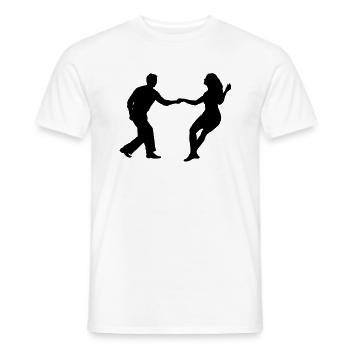 swing dancers - Men's T-Shirt - white - Front - AI Model Male 178 dark (178cm)