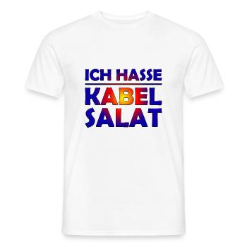 Ich Hasse Kabel Salat - Männer T-Shirt - Weiß - Vorne - AI Model Male 178 dark (178cm)