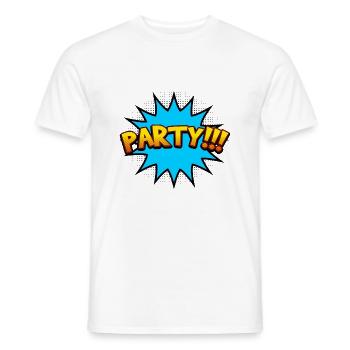 Cartoon Comic Style - Party!!! - Men's T-Shirt - white - Front - AI Model Male 178 dark (178cm)