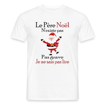 Le Père Noël N'existe Pas - T-shirt homme - blanc - Devant - AI Model Male 178 dark (178cm)