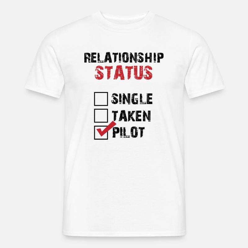 Relationship status alone assign pilot - Men's T-Shirt - white