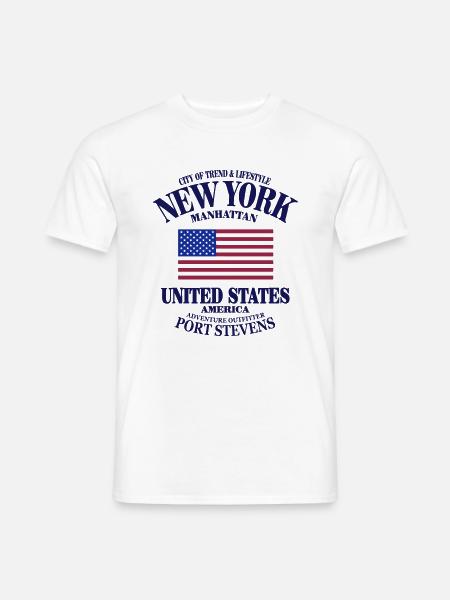 New York - United States Flag - Männer T-Shirt - Weiß