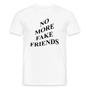 PAS PLUS D'AMIS FAUX - T-shirt homme - blanc - Devant - AI Model Male 178 dark (178cm)