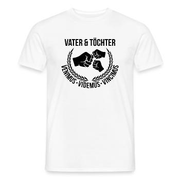 Vater und Töchter - lateinischer Teamspruch - Männer T-Shirt - Weiß - Vorne - AI Model Male 178 dark (178cm)