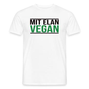 Mit Elan Vegan - Veganer Spruch - Männer T-Shirt - Weiß - Vorne - AI Model Male 178 dark (178cm)