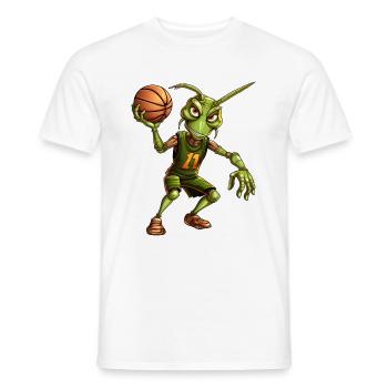 Sauterelle de basket-ball - T-shirt homme - blanc - Devant - AI Model Male 178 dark (178cm)