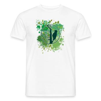 Specht | Woodpecker | Silhouette | Vogel - Männer T-Shirt - Weiß - Vorne - AI Model Male 178 dark (178cm)