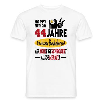 Geburtstag CDU SPD FDP Grün Politik Alter Jahre 44 - Männer T-Shirt - Weiß - Vorne - AI Model Male 178 dark (178cm)