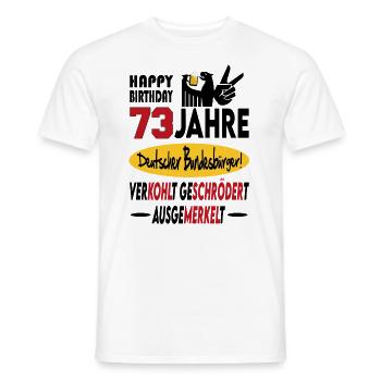 Geburtstag CDU SPD FDP Grün Politik Alter Jahre 73 - Männer T-Shirt - Weiß - Vorne - AI Model Male 178 dark (178cm)