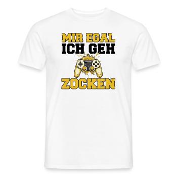 Mir Egal Ich Geh Zocken Gaming Spruch - Männer T-Shirt - Weiß - Vorne - AI Model Male 178 dark (178cm)