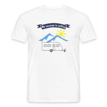caravane appelle - T-shirt homme - blanc - Devant - AI Model Male 178 dark (178cm)