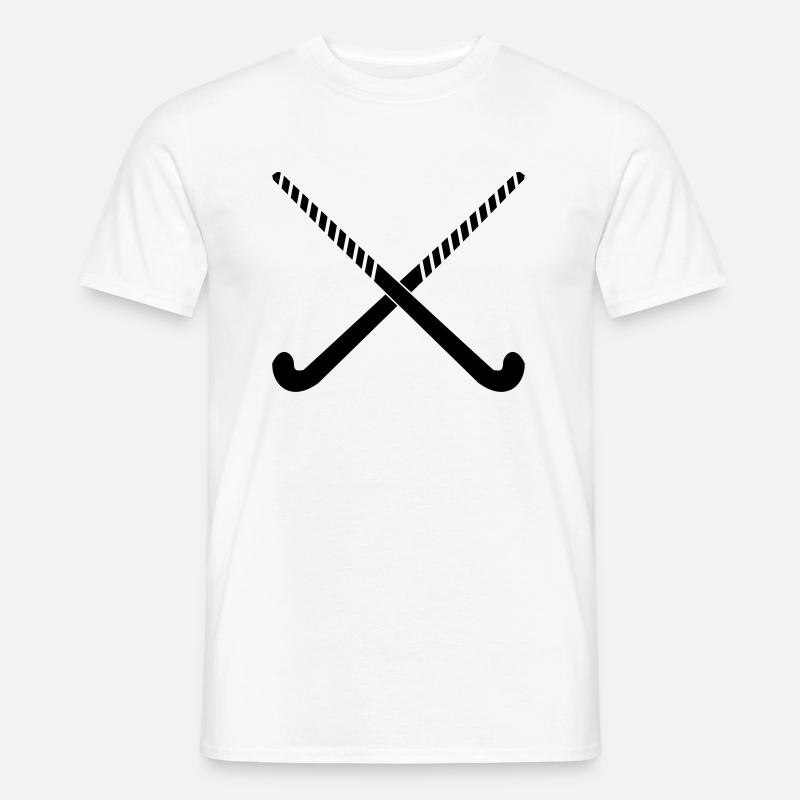 Hockeyschläger überkreuzt Geschenkidee - Männer T-Shirt - Weiß