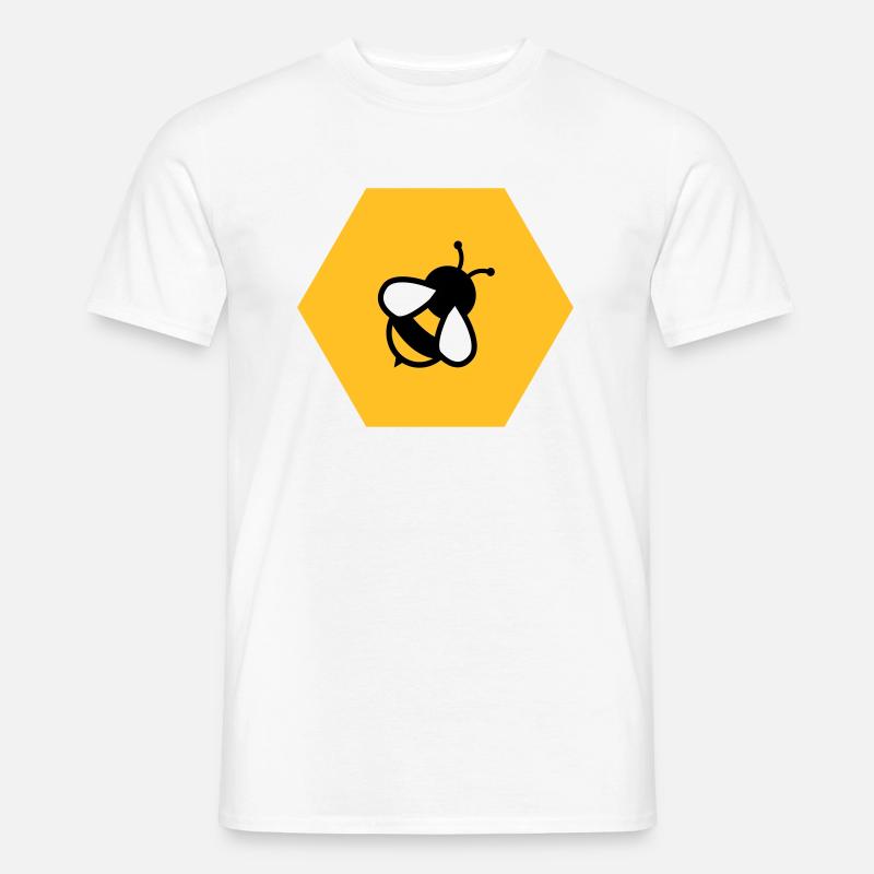 Biene Wabe - Männer T-Shirt - Weiß