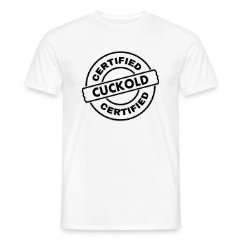 certified cuckold - Men's T-Shirt - white - Front - AI Model Male 178 dark (178cm)