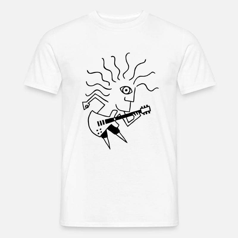 E-Gitarre-Spieler / E-Guitar-Player - Männer T-Shirt - Weiß