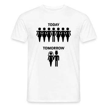 Today - Tomorrow (Junggesellenabschied / Stag - Männer T-Shirt - Weiß - Vorne - AI Model Male 178 dark (178cm)