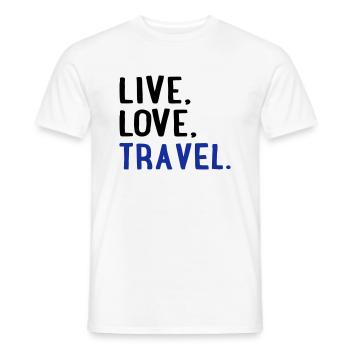 to travel - Men's T-Shirt - white - Front - AI Model Male 178 dark (178cm)