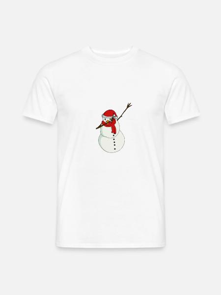 Dab Schneemann - Männer T-Shirt - Weiß
