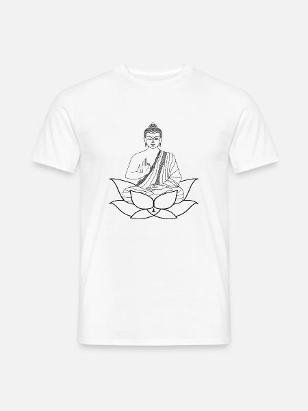 Buddha lotus position - Men's T-Shirt - white
