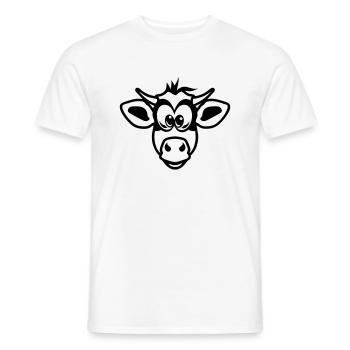 Kopf Kuh Cartoon Tier Kind 17 - Männer T-Shirt - Weiß - Vorne - AI Model Male 178 dark (178cm)