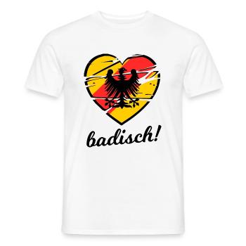 Ein Herz für Badische - Männer T-Shirt - Weiß - Vorne - AI Model Male 178 dark (178cm)