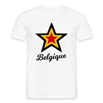 Chez soi en Belgique - T-shirt homme - blanc - Devant - AI Model Male 178 dark (178cm)