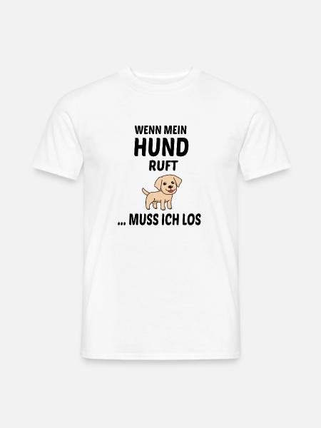 Hunde Spruch Herrchen Frauchen Geschenk - Männer T-Shirt - Weiß