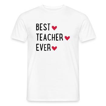 Best Teacher ever - Men's T-Shirt - white - Front - AI Model Male 178 dark (178cm)
