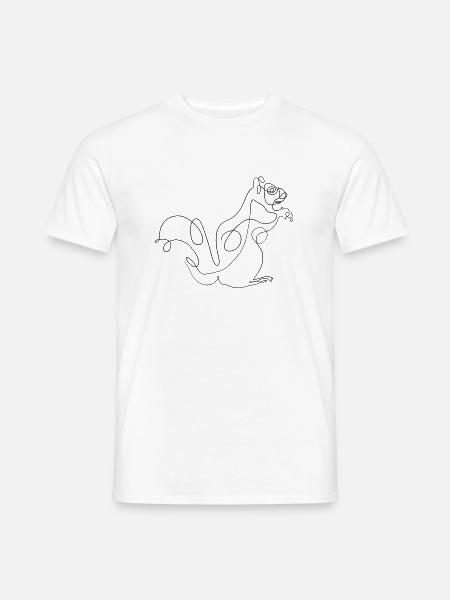 Squirrel Eichhörnchen Nager Linie Nagetier - Männer T-Shirt - Weiß
