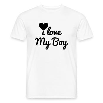 J'aime mon garçon - T-shirt homme - blanc - Devant - AI Model Male 178 dark (178cm)